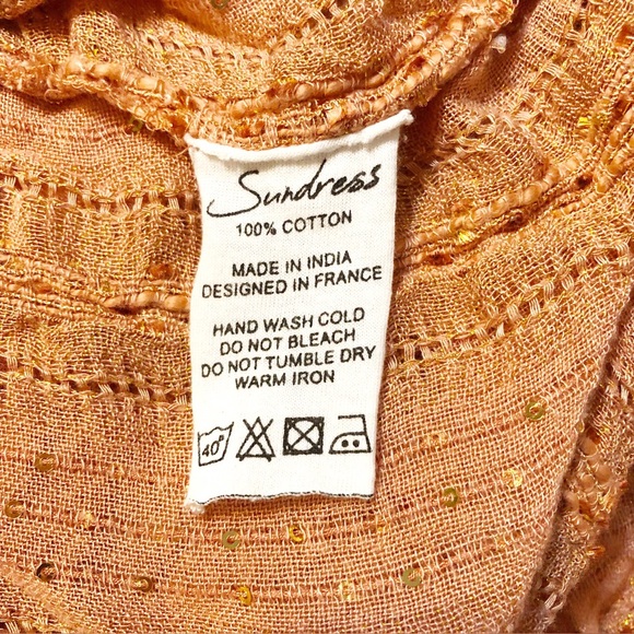 Sundress Beach Maxi Open Back Sequin Embroidered Cotton Swimsuit Cover Up Dress - Picture 9 of 9